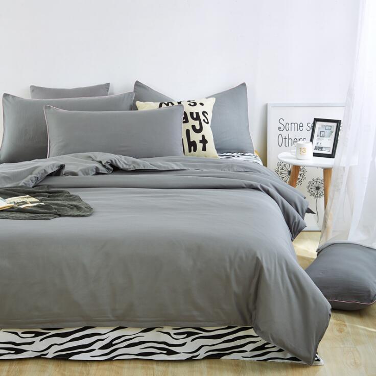 Nuevos juegos de cama de verano sábana de cebra y funda de edredón de color rojo rosa funda de almohada suave y cómoda King Queen Full doble
