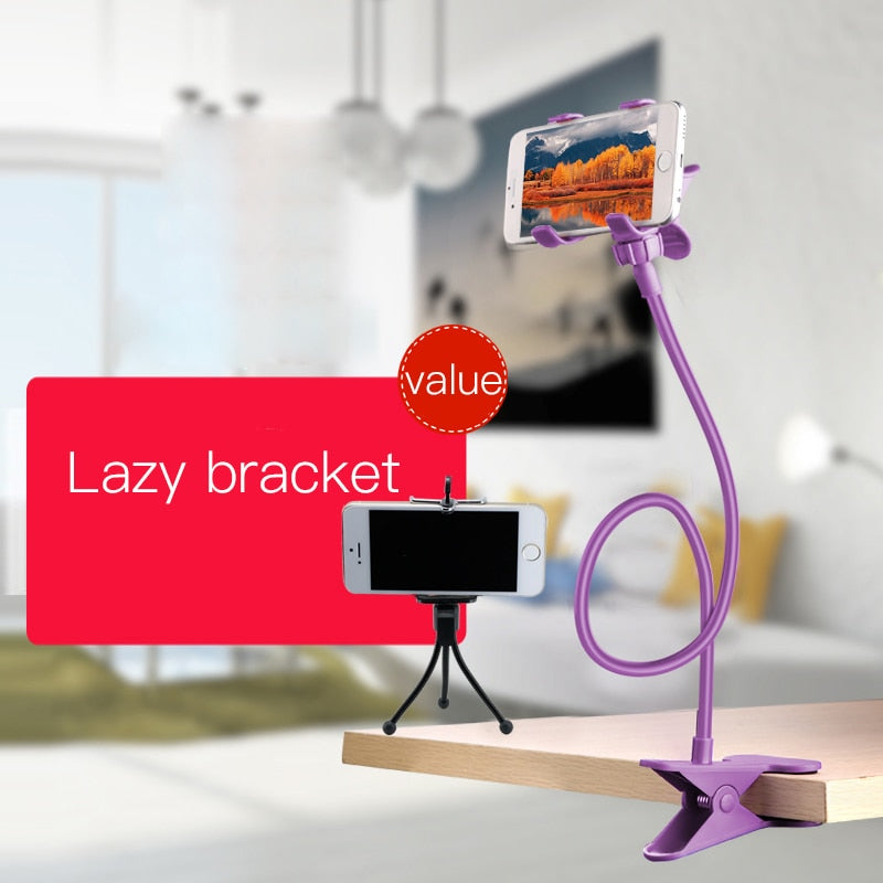 Soporte Flexible Universal para teléfono móvil perezoso soporte de cuello de cisne Stent soporte Flexible para escritorio de cama soporte de Clip de mesa para iPhone Samsung