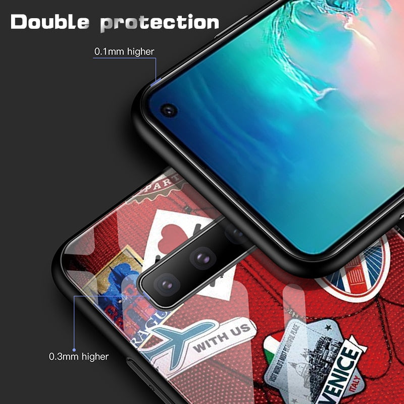 Marvel Spiderman de templado de vidrio de caso de teléfono para Samsung Galaxy S8 S9 S10 e 5G Plus Nota 10 9 8 funda de lujo para vengadores