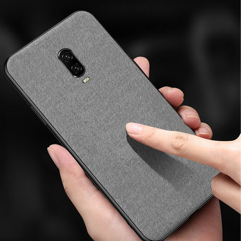 Funda de teléfono de silicona suave textura de tela de lujo para Oneplus 6 T 6 5 T 5 funda textil ultrafina para Oneplus 6 5 T tela Funda
