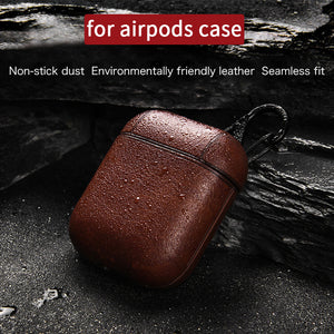 Funda de cuero de lujo para auriculares inalámbricos Bluetooth para Apple AirPods Funda de protección Ultra fina de PU para Airpods caja de carga Funda