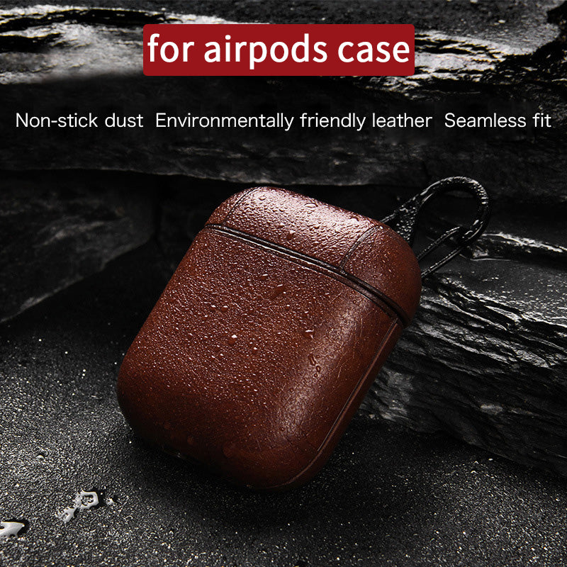 Funda de cuero de lujo para auriculares inalámbricos Bluetooth para Apple AirPods Funda de protección Ultra fina de PU para Airpods caja de carga Funda