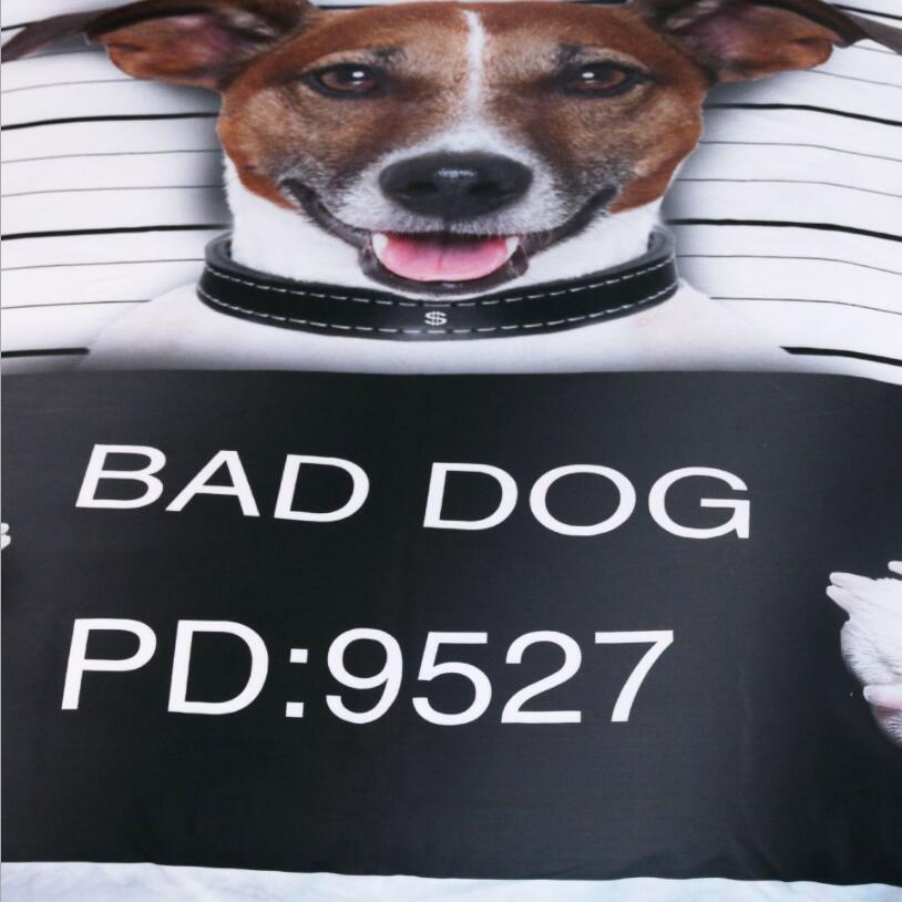Nuevo juego de ropa de cama 3D Bad Pet para niños, ropa de cama para niños, ropa de cama de tamaño Queen, perro malo, hogar, doble rey completo juego de cama doble para adultos