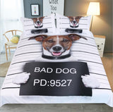 Nuevo juego de ropa de cama 3D Bad Pet para niños, ropa de cama para niños, ropa de cama de tamaño Queen, perro malo, hogar, doble rey completo juego de cama doble para adultos