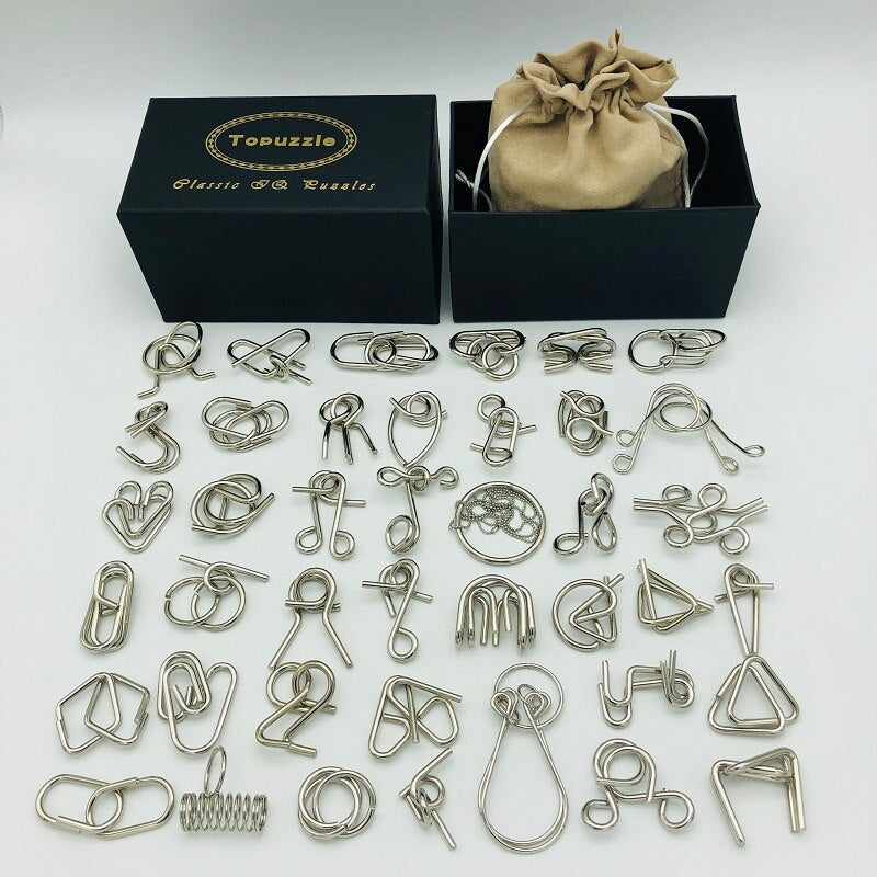 Nuevo juego de 30/41/46 piezas de Metal rompecabezas mente cerebro Teaser anillos de alambre mágico rompecabezas juguetes de juego para los niños de los adultos