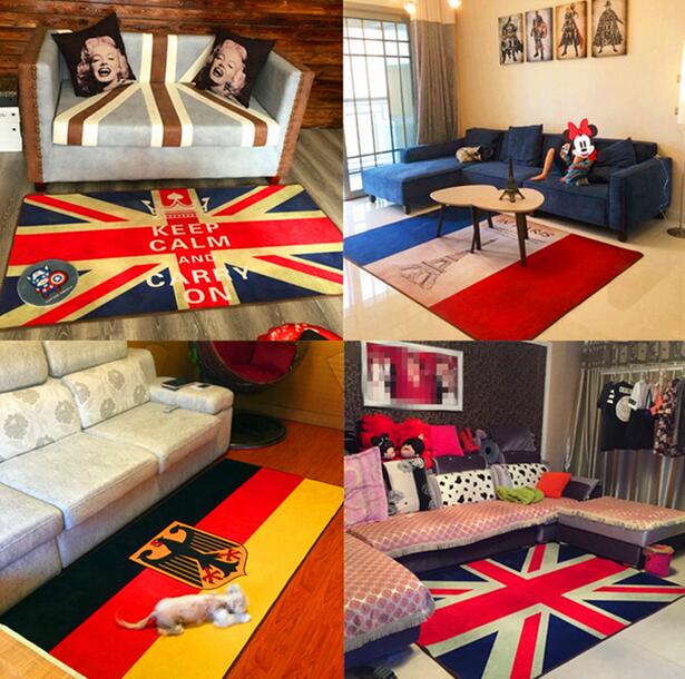 Alfombra decorativa para sala de estar con bandera británica Retro alfombra de baño Puerta de baño Yoga bebé estera de juego de Gateo