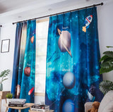 Cortinas 3D Planet Star Blackout para habitación de niños cortinas impresas para dormitorio de niños cortinas de ventana de la habitación del bebé gasa transparente azul
