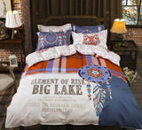3/4 piezas Juego de cama de dibujos animados 100% algodón doble reina rey tamaño rosa azul búho edredón funda de edredón de dibujos animados sábana ropa de cama ropa de cama