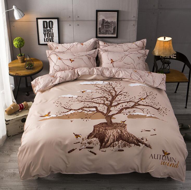 Conjunto de ropa de cama de algodón grueso con estampado de dibujos animados Popular Americano