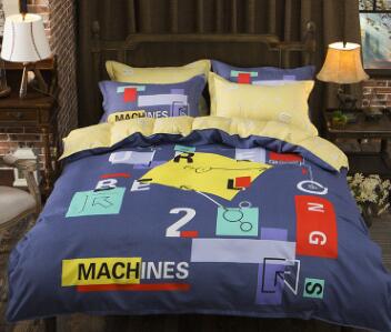 Conjunto de ropa de cama de algodón grueso con estampado de dibujos animados Popular Americano