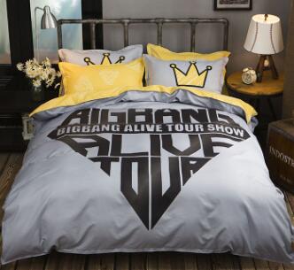 Conjunto de ropa de cama de algodón grueso con estampado de dibujos animados Popular Americano