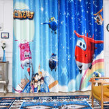 Cortina de la ventana de la historieta azul de los niños de la Sala de estar de los niños del dormitorio de la tela pura niños Cortina Para Sala tratamiento de la ventana 70% sombra