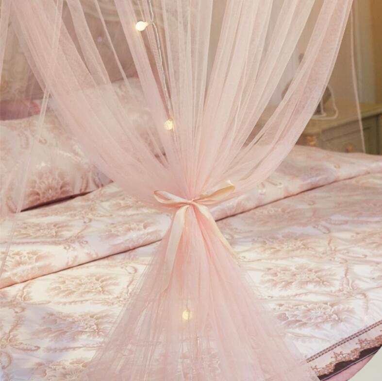 Princesa mosquitera doble cama cortinas cortina de dormir dosel red Full Queen King Size Net 120 cm diamter led regalo Luz