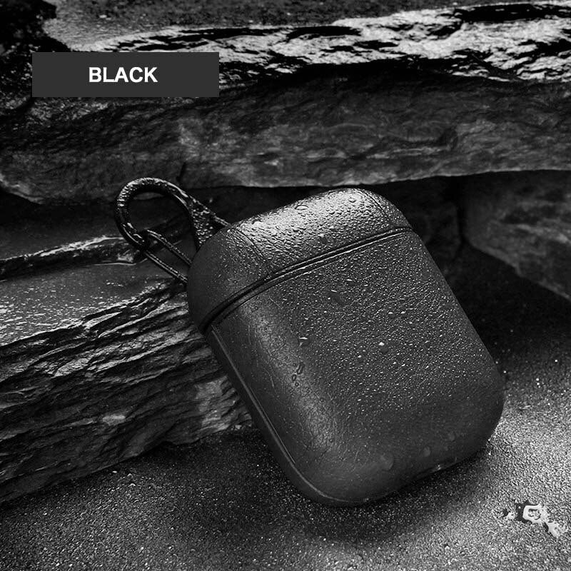 Funda de cuero de lujo para auriculares inalámbricos Bluetooth para Apple AirPods Funda de protección Ultra fina de PU para Airpods caja de carga Funda