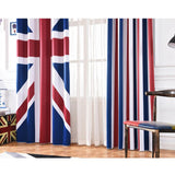 INS dibujos animados bandera británica rayas cortinas opacas para habitación de niños cortina impresa sala de estar dormitorio ventana tratamiento dormitorio