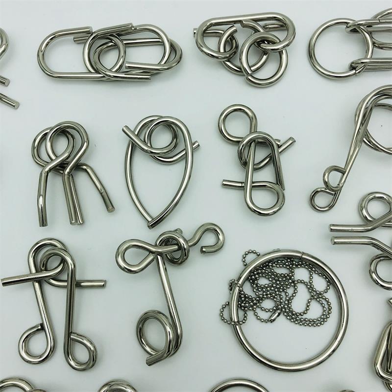 Nuevo juego de 30/41/46 piezas de Metal rompecabezas mente cerebro Teaser anillos de alambre mágico rompecabezas juguetes de juego para los niños de los adultos