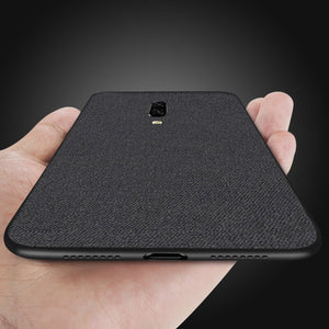 Funda de teléfono de silicona suave textura de tela de lujo para Oneplus 6 T 6 5 T 5 funda textil ultrafina para Oneplus 6 5 T tela Funda