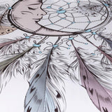 Juego de cama de atrapasueños de luna de 3 piezas Juego de edredón de plumas de tamaño Queen juego de cama blanca conjunto de ropa de cama de diseño de mejor regalo