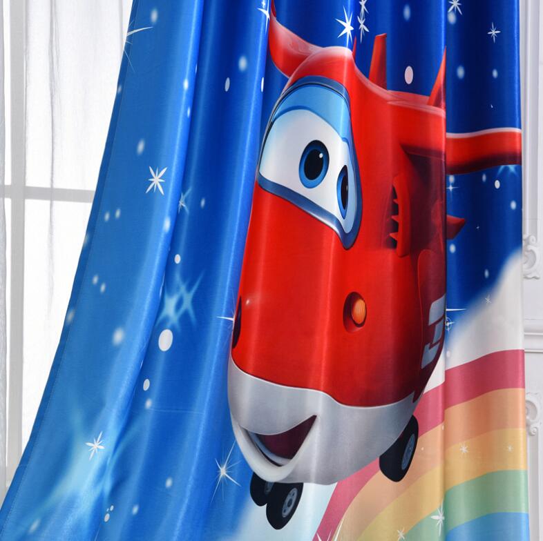 Cortina de la ventana de la historieta azul de los niños de la Sala de estar de los niños del dormitorio de la tela pura niños Cortina Para Sala tratamiento de la ventana 70% sombra