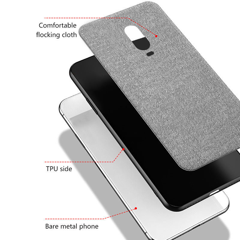 Funda de teléfono de silicona suave textura de tela de lujo para Oneplus 6 T 6 5 T 5 funda textil ultrafina para Oneplus 6 5 T tela Funda