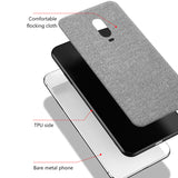 Funda de teléfono de silicona suave textura de tela de lujo para Oneplus 6 T 6 5 T 5 funda textil ultrafina para Oneplus 6 5 T tela Funda
