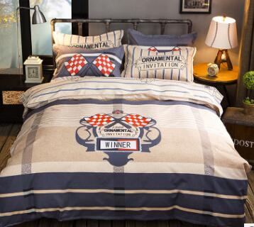 Conjunto de ropa de cama de algodón grueso con estampado de dibujos animados Popular Americano