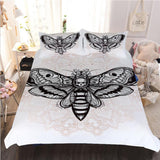 De moda de 3D esqueleto cráneo 1 piezas funda nórdica y 2 piezas almohada vendido de polilla cama doble completo reina rey tamaño