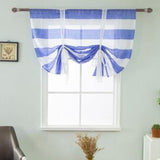 Cortinas cortas con diseño de cortina romana de rayas plisadas a la moda