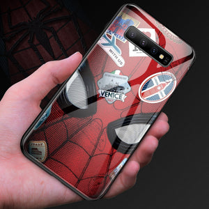 Marvel Spiderman de templado de vidrio de caso de teléfono para Samsung Galaxy S8 S9 S10 e 5G Plus Nota 10 9 8 funda de lujo para vengadores
