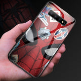 Marvel Spiderman de templado de vidrio de caso de teléfono para Samsung Galaxy S8 S9 S10 e 5G Plus Nota 10 9 8 funda de lujo para vengadores