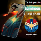 El capitán Marvel Hombre de Hierro Batman luminosa de caso de teléfono para Samsung Galaxy S8 S9 S10 e 5G Plus 8 9 10 cubierta Coque Funda