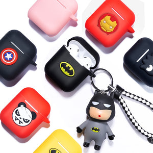Funda de auriculares Bluetooth de silicona suave de dibujos animados de Marvel para Apple AirPods cubierta de protección bonita ultrafina para AirPods caja de carga