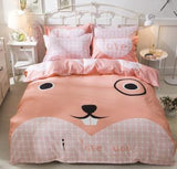 Conjunto de ropa de cama de algodón grueso con estampado de dibujos animados Popular Americano