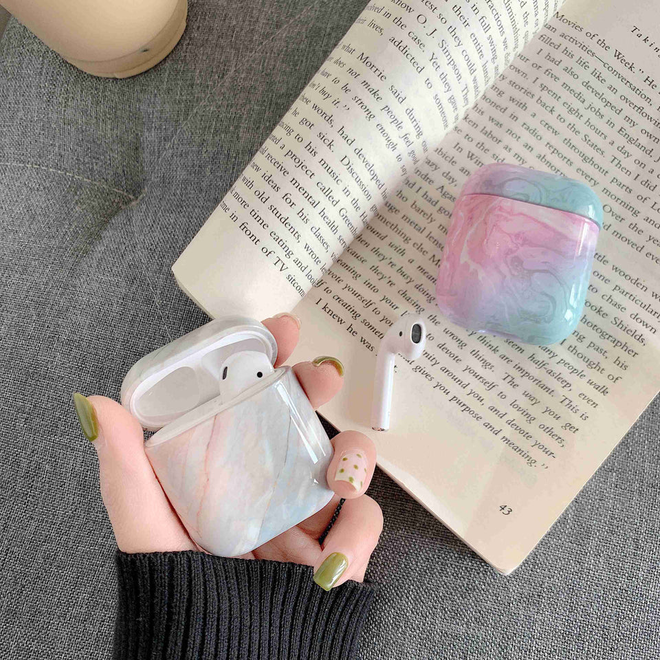 Funda de auriculares inalámbricos Bluetooth de mármol de lujo para Apple Airpods Funda de protección para Airpods caja de cargador accesorios Funda