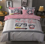 Conjunto de ropa de cama de algodón grueso con estampado de dibujos animados Popular Americano