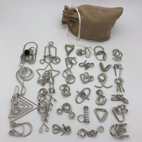 Nuevo juego de 30/41/46 piezas de Metal rompecabezas mente cerebro Teaser anillos de alambre mágico rompecabezas juguetes de juego para los niños de los adultos