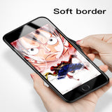 Funda de teléfono de vidrio templado Luffy Zoro de una pieza de dibujos animados para iPhone XSmax XR XS X 8 7 6s 6 plus cubierta de lujo Funda Coque