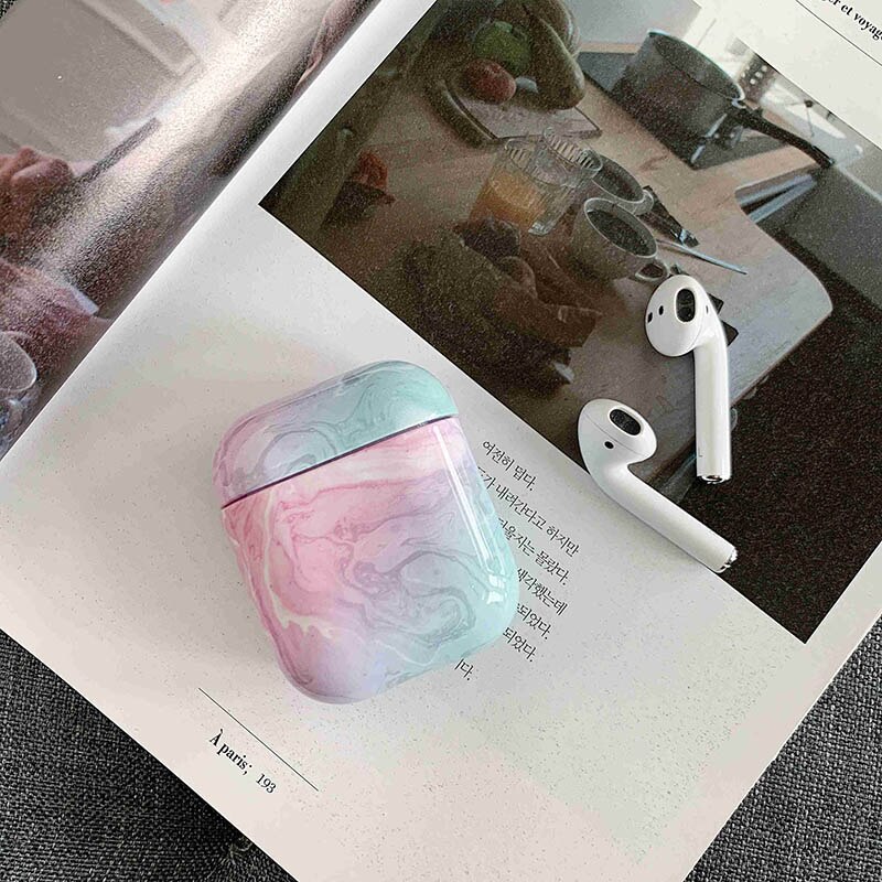 Funda de auriculares inalámbricos Bluetooth de mármol de lujo para Apple Airpods Funda de protección para Airpods caja de cargador accesorios Funda