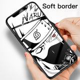 Funda de teléfono de vidrio templado de dibujos animados Naruto para iPhone XSmax XR XS X 8 7 6s 6 Plus cubierta de lujo funda Coque para iPhone 7Plus 8Plus